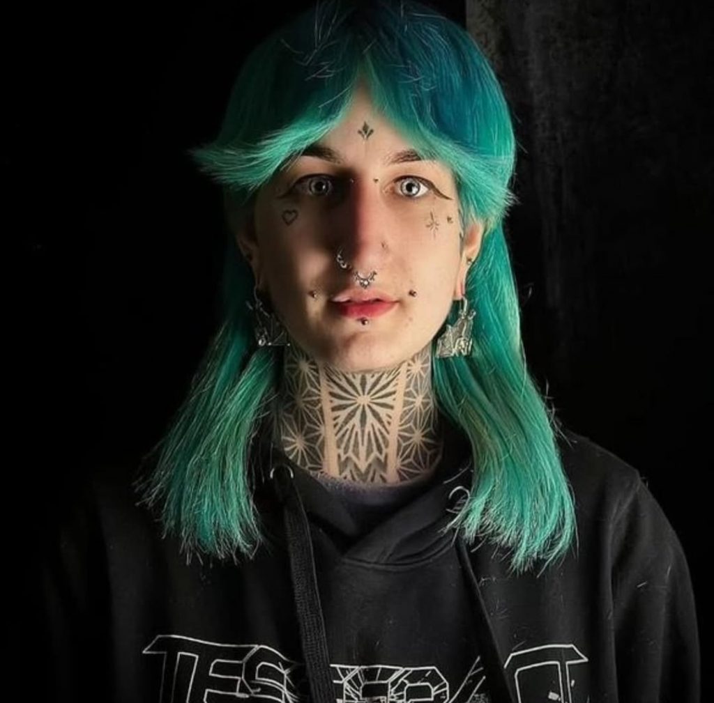 Girl blue hair colour
